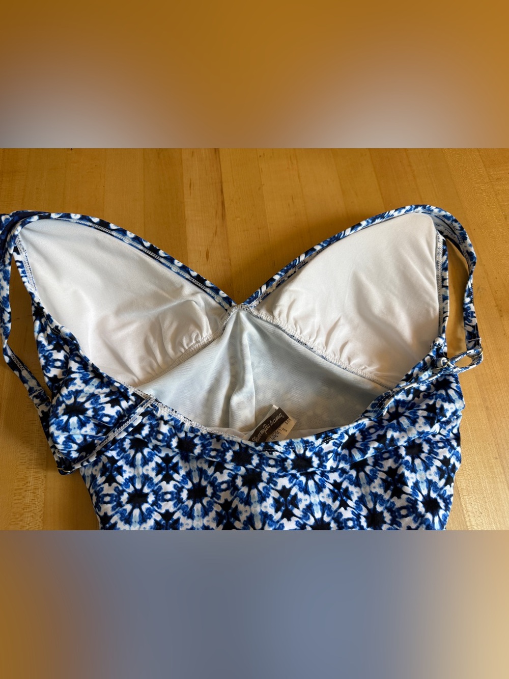 Tommy Bahama ☀️🌊IslandSculpt™ Cowrie Tankini Navy Blue White Size Large *NEW - Picture 6 of 9